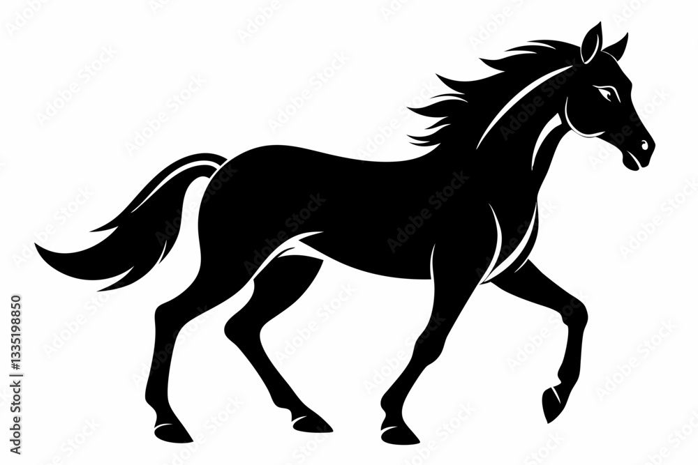 horse line art silhouette vector illustration horse line art silhouette vector illustration