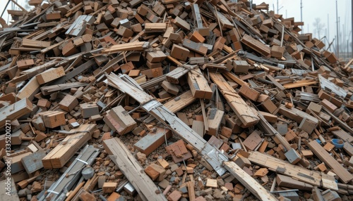 Wallpaper Mural Pile of Construction Debris Featuring Wooden Planks and Materials Torontodigital.ca