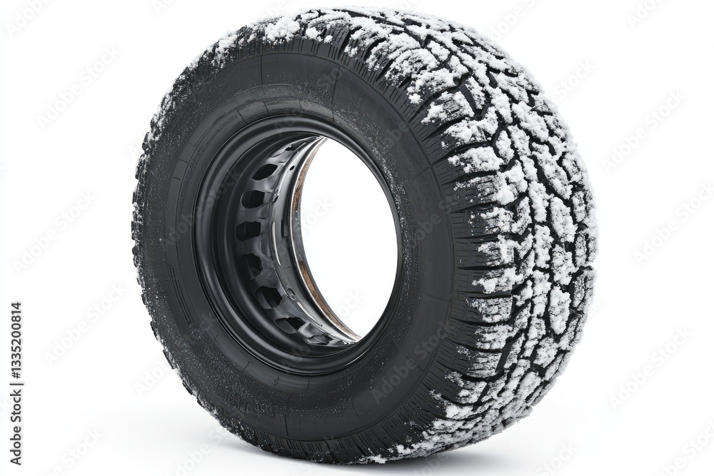 side view of a tire with snow on the bottom side view of a tire with snow on the bottom
