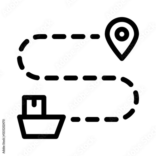 shipping route line icon