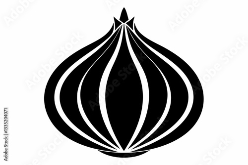 onion line art silhouette vector illustration