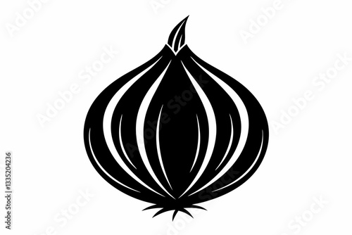 onion line art silhouette vector illustration