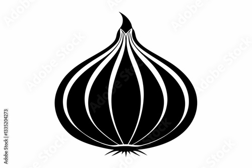 onion line art silhouette vector illustration
