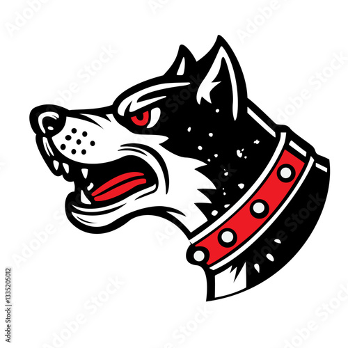 Watchdog: black and white image of a dog with its mouth open and teeth bared