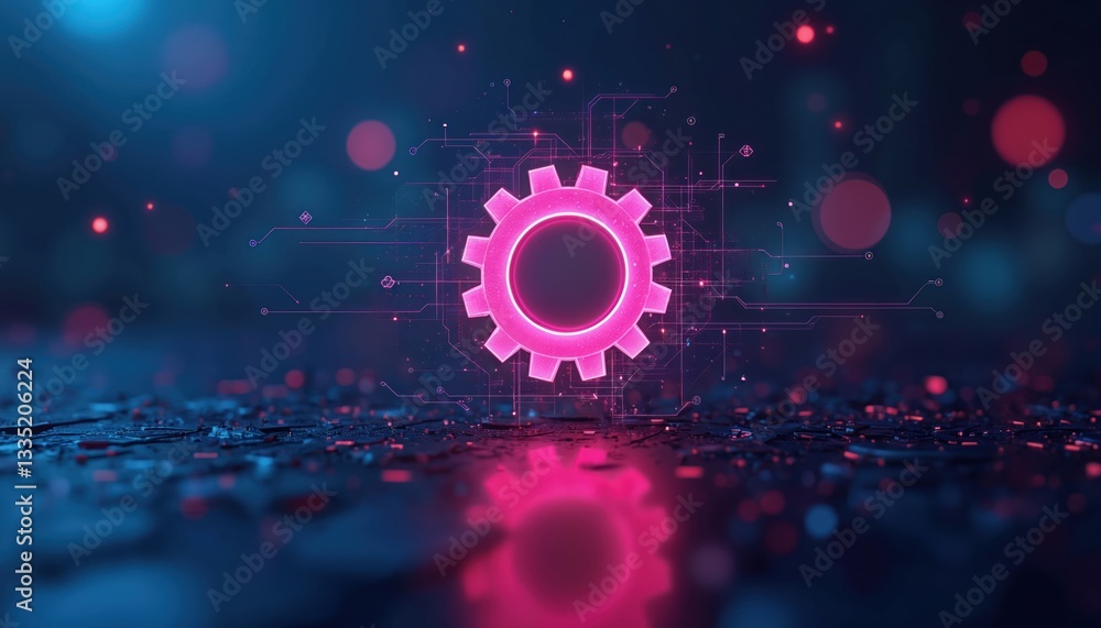 Quality management with gear icon on dark blue background. Digital tech standard, ISO validation system. Concept for service certification, business process, automation. Client satisfaction, industry Quality management with gear icon on dark blue background. Digital tech standard, ISO validation system. Concept for service certification, business process, automation. Client satisfaction, industry