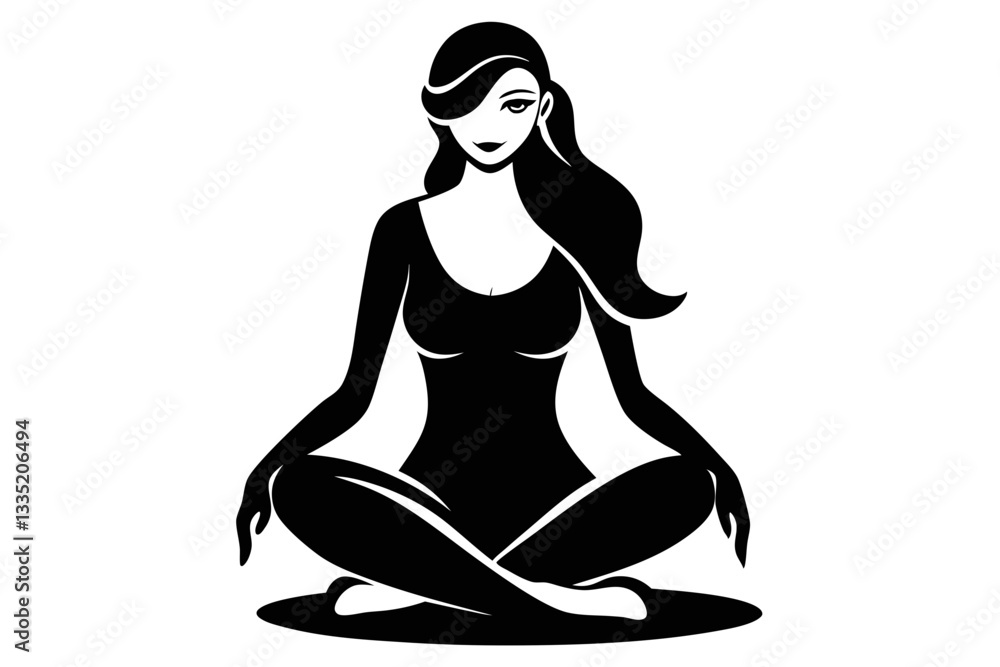 sitting woman line art silhouette vector illustration sitting woman line art silhouette vector illustration