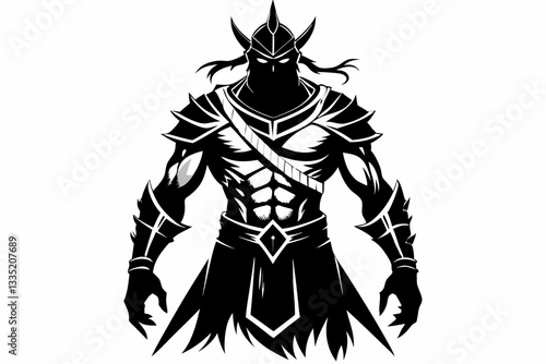 Wallpaper Mural warriot line art silhouette vector illustration Torontodigital.ca