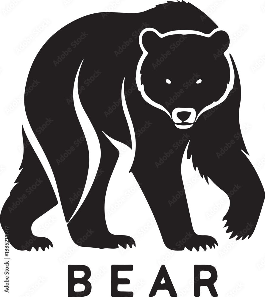 Fototapeta premium black and white polar bear logo type silhouette designs