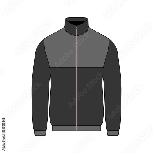 Vector Illustration of a Stylish Two-Tone Zip-Up Jacket