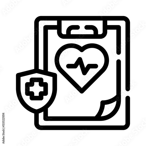 healthcare shield line icon