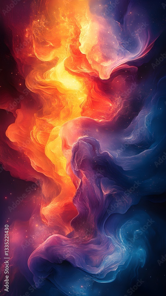 Fototapeta premium Dynamic Interactive Wallpaper with Changing Colors and Textures