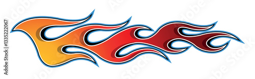 Tribal fire flame race car body side vinyl sticker vector eps art image file. Burning tires and flames sport car decal. Side speed decoration for cars, auto, truck, boat, suv, motorcycle.
