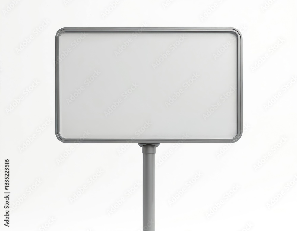 Clean blank signpost on metal pole. Gray frame, post. Versatile template perfect for advertising, directional information. Simple design useful for marketing, notices, announcements, presentations. Clean blank signpost on metal pole. Gray frame, post. Versatile template perfect for advertising, directional information. Simple design useful for marketing, notices, announcements, presentations.