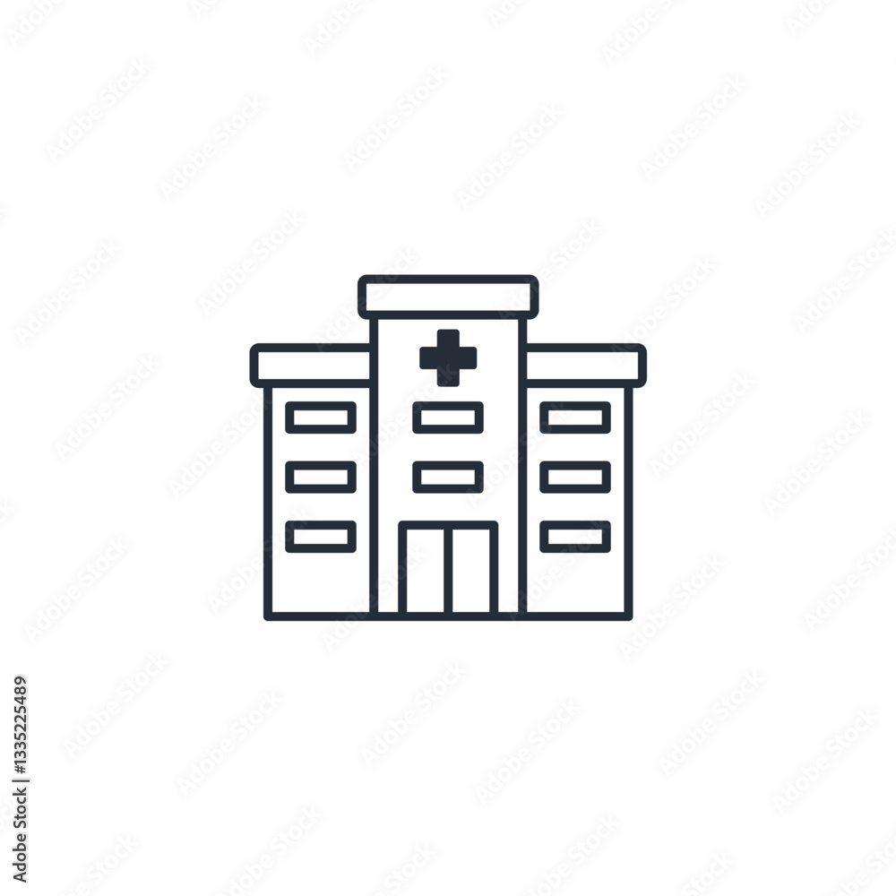 Hospital icon symbol vector sign isolated on white background illustration for graphic and web design Hospital icon symbol vector sign isolated on white background illustration for graphic and web design