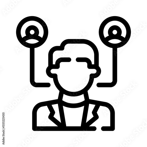 doctor network line icon