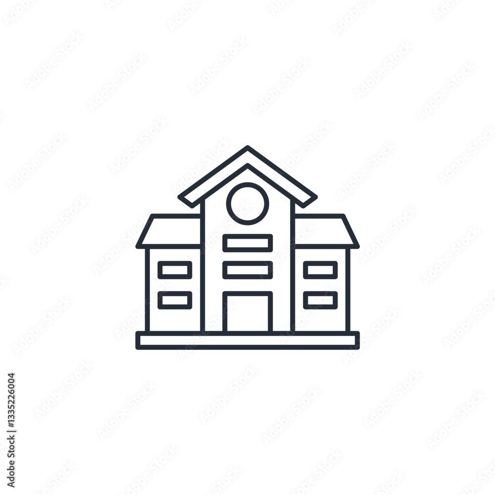 School icon symbol vector sign isolated on white background illustration for graphic and web design School icon symbol vector sign isolated on white background illustration for graphic and web design