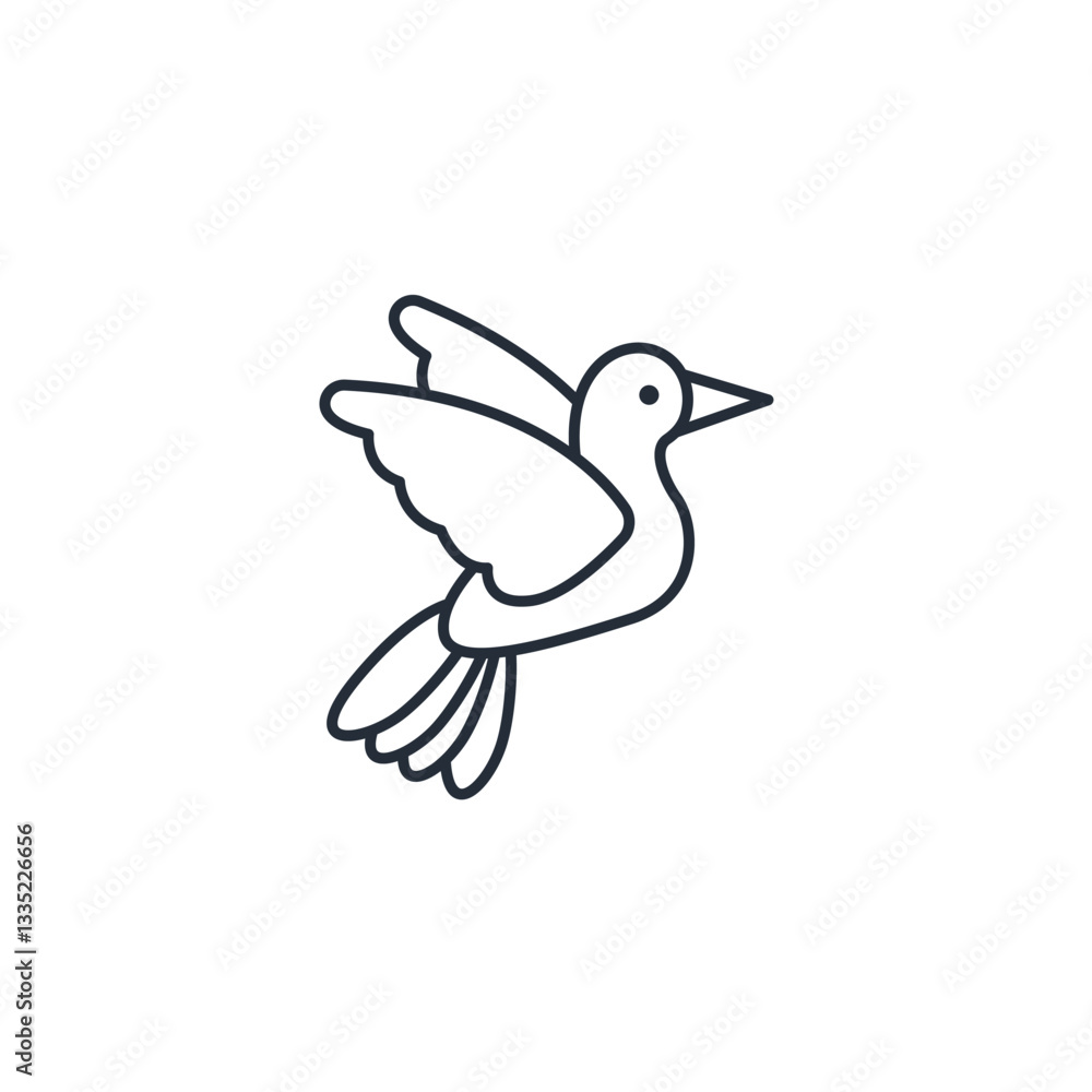 Fototapeta premium Bird icon symbol vector sign isolated on white background illustration for graphic and web design