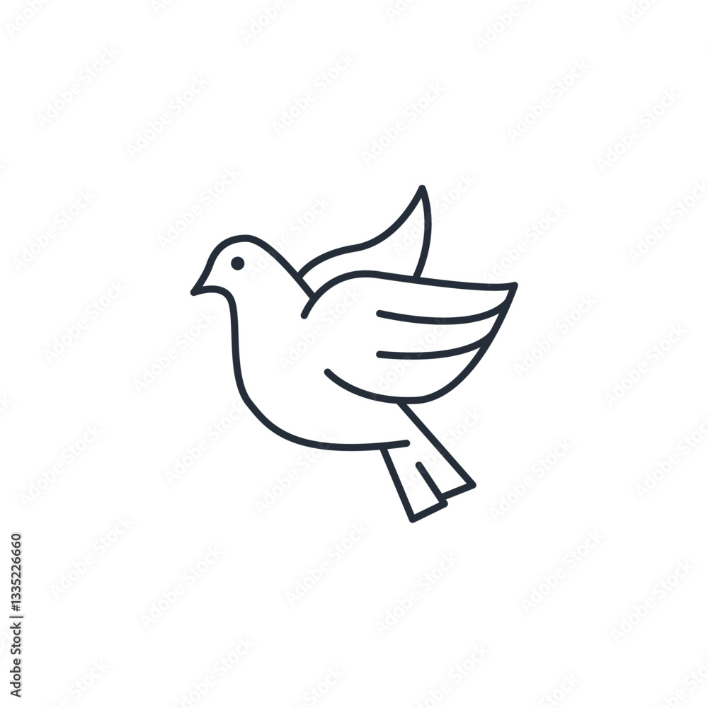Obraz premium Bird icon symbol vector sign isolated on white background illustration for graphic and web design