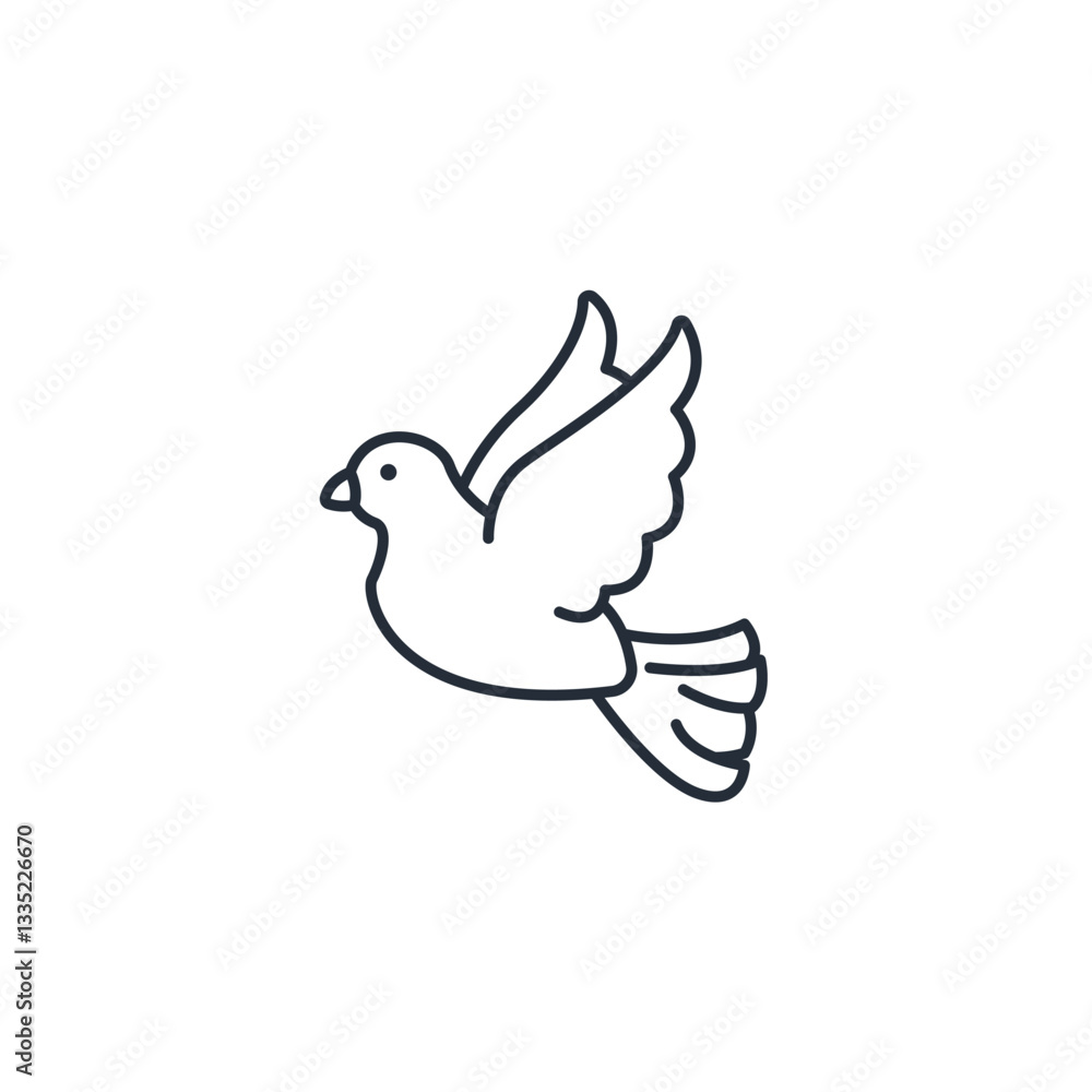 Fototapeta premium Bird icon symbol vector sign isolated on white background illustration for graphic and web design
