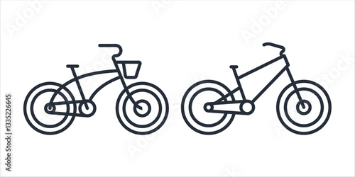 Bicycle icon symbol vector sign isolated on white background illustration for graphic and web design