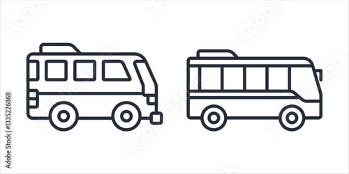 Bus icon symbol vector sign isolated on white background illustration for graphic and web design