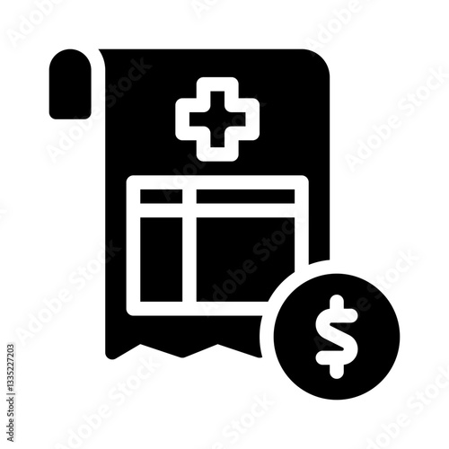 medical bill glyph icon