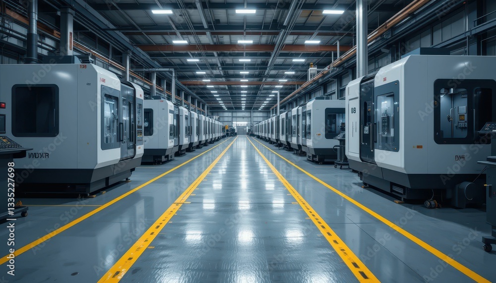 Obraz premium Advanced Manufacturing Workshop with Precision CNC Machines