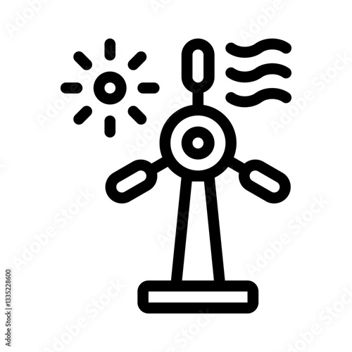 wind turbine line icon