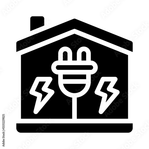 zero energy building glyph icon