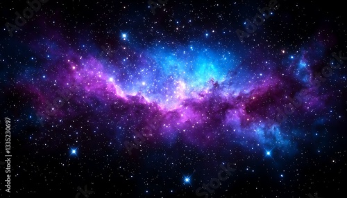 Wallpaper Mural A Stunning Depiction of the Cosmos With Bright Stars and Nebulae Torontodigital.ca