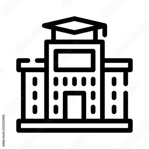 university building line icon