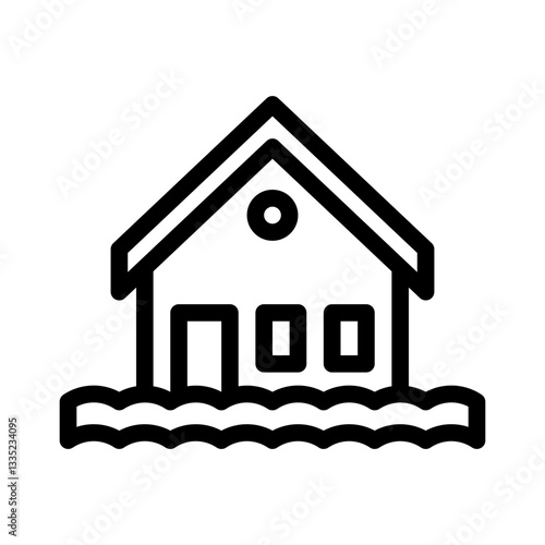 flooding line icon