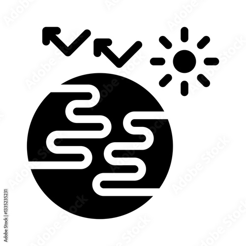 greenhouse effect glyph icon