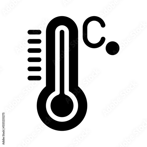 thermometer glyph icon