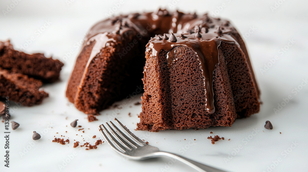 Delicious chocolate Bundt cake with glossy glaze and chocolate chips invites warm birthday celebrations Delicious chocolate Bundt cake with glossy glaze and chocolate chips invites warm birthday celebrations