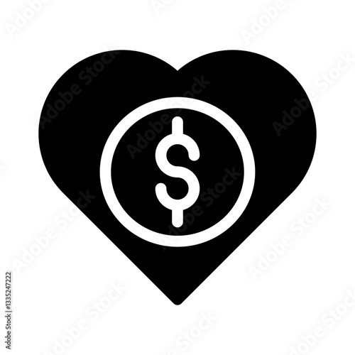 matching donation glyph icon