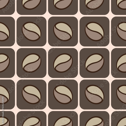 Seamless coffee bean pattern for coffee shop backgrounds, cafe decorations, dining venues and culinary events. for a coffee-themed greeting card. for coffee-themed fabric motifs