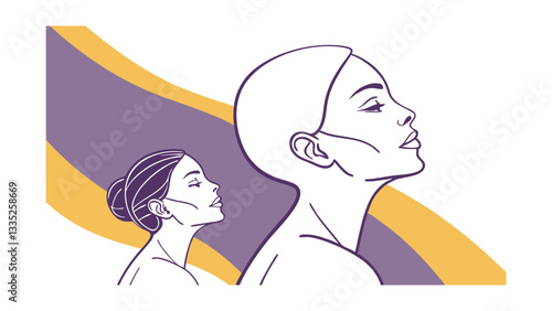 Elegant Womens Profile Line Art Beauty, Style, and Grace