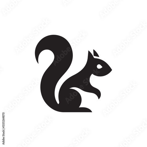 minimalist and modern squirrel logo design