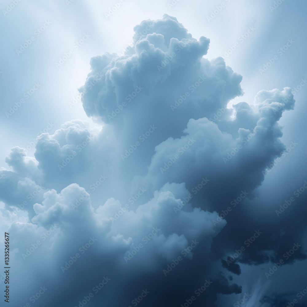 Fototapeta premium Clouds of Hope against a backdrop of Ethereal Light and Serenity