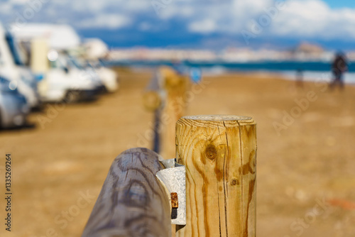 Rv motor home camping on beach