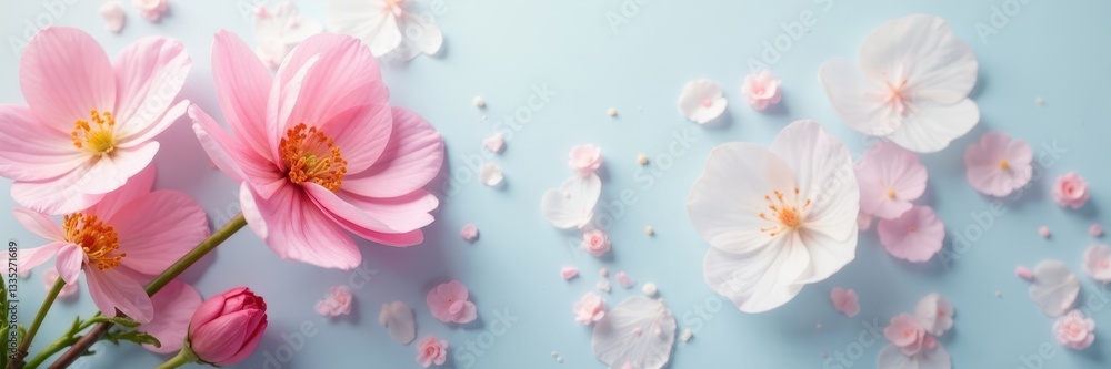 Delicate pastel blooms, minimalist arrangement, macro, modern floral, minimal art Delicate pastel blooms, minimalist arrangement, macro, modern floral, minimal art