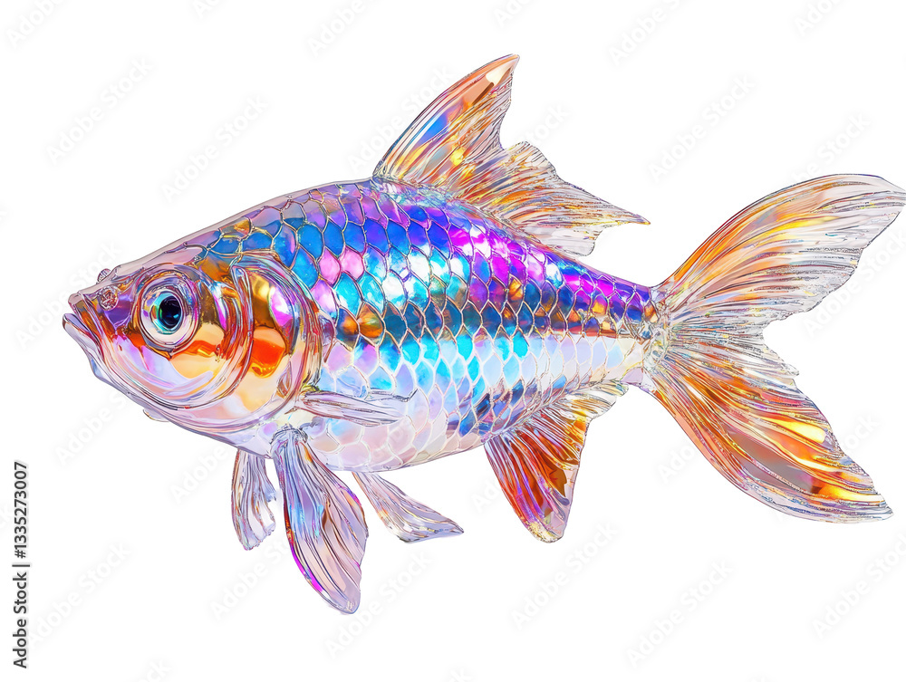 Isolated Iridescent Goldfish Isolated Iridescent Goldfish