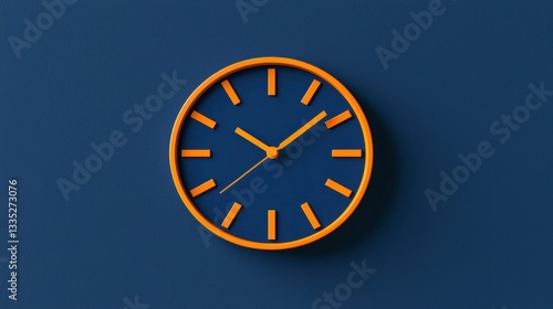 Wallpaper Mural A clock with a blue face and orange hands. Torontodigital.ca