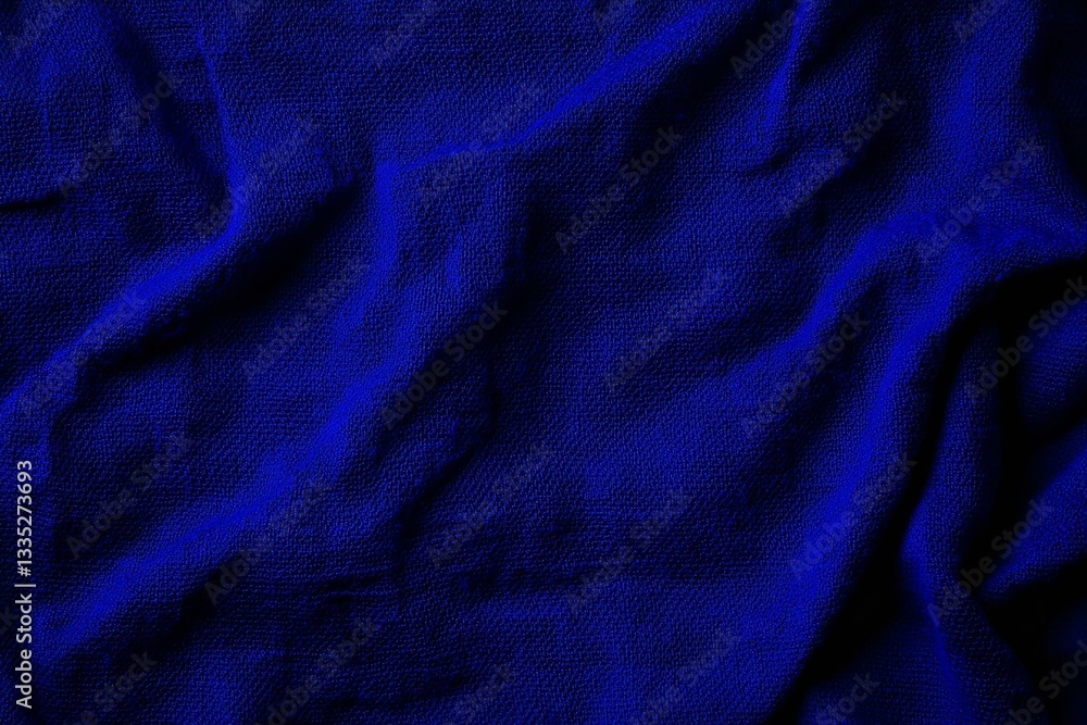 Dark navy deep violet blue texture background for design. Wrinkled crumpled natural cotton fabric cloth. Color. Template. Dark navy deep violet blue texture background for design. Wrinkled crumpled natural cotton fabric cloth. Color. Template.