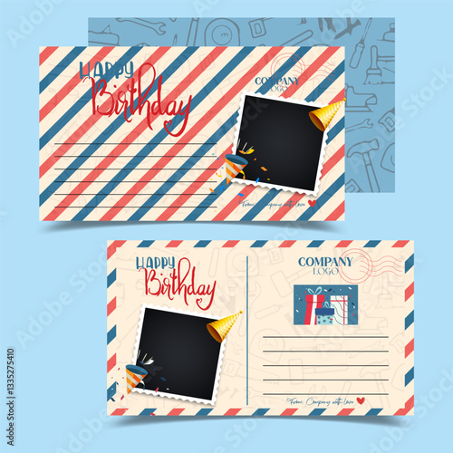 A stylish birthday party invitation card vector design with vibrant colors and creative elements. Perfect for digital invites, greeting cards, celebrations, party flyers, and festive decorations.