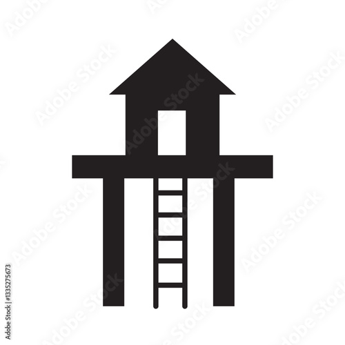 guard tower icon illustration design template