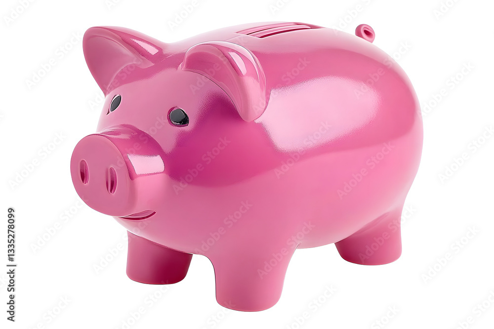 Pink piggy bank isolated on white background with clipping path. Pink piggy bank isolated on white background with clipping path.