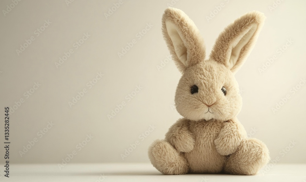 Obraz premium A stuffed rabbit is sitting on a table
