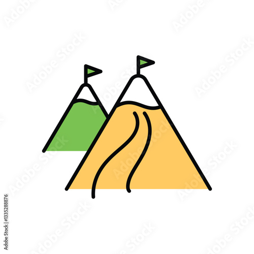 Ski Slope Vector icon